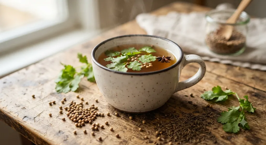 Coriander and Cumin Seed Infusion (Dhanyak-Jeeraka Tea)